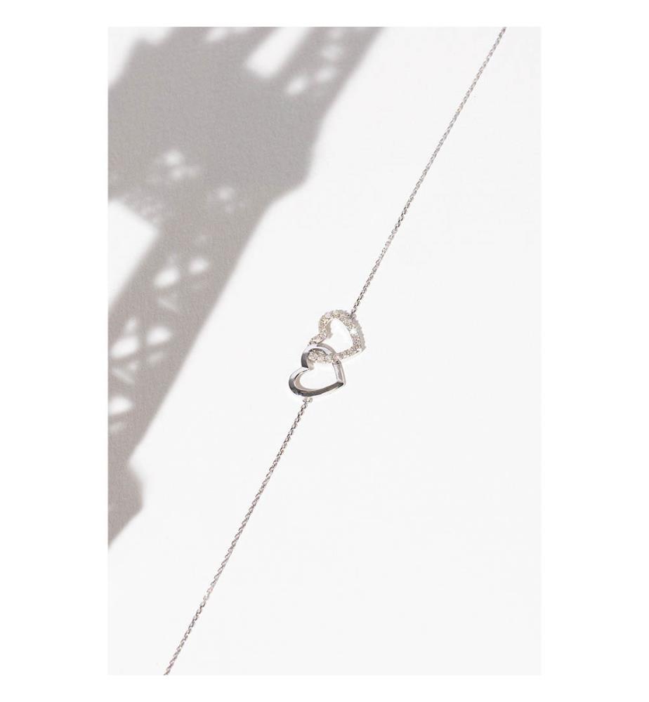 Armband Nie ohne dich - Weissgold 375/1000