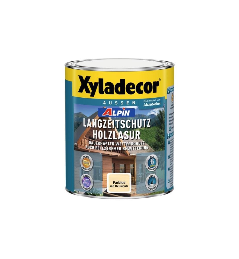 XYLADECOR - Holzlasur Alpin Langzeitschutz, Farblos, 1 L