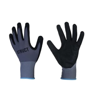 STRUCT - Arbeitshandschuh Nylon, L, Grau/Schwarz, 1 Stück