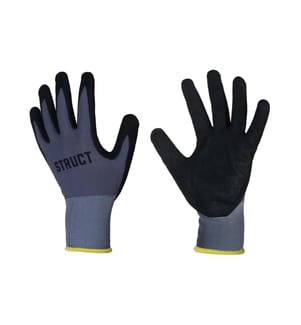 STRUCT - Arbeitshandschuh Nylon, M, Grau/Schwarz, 1 Stück