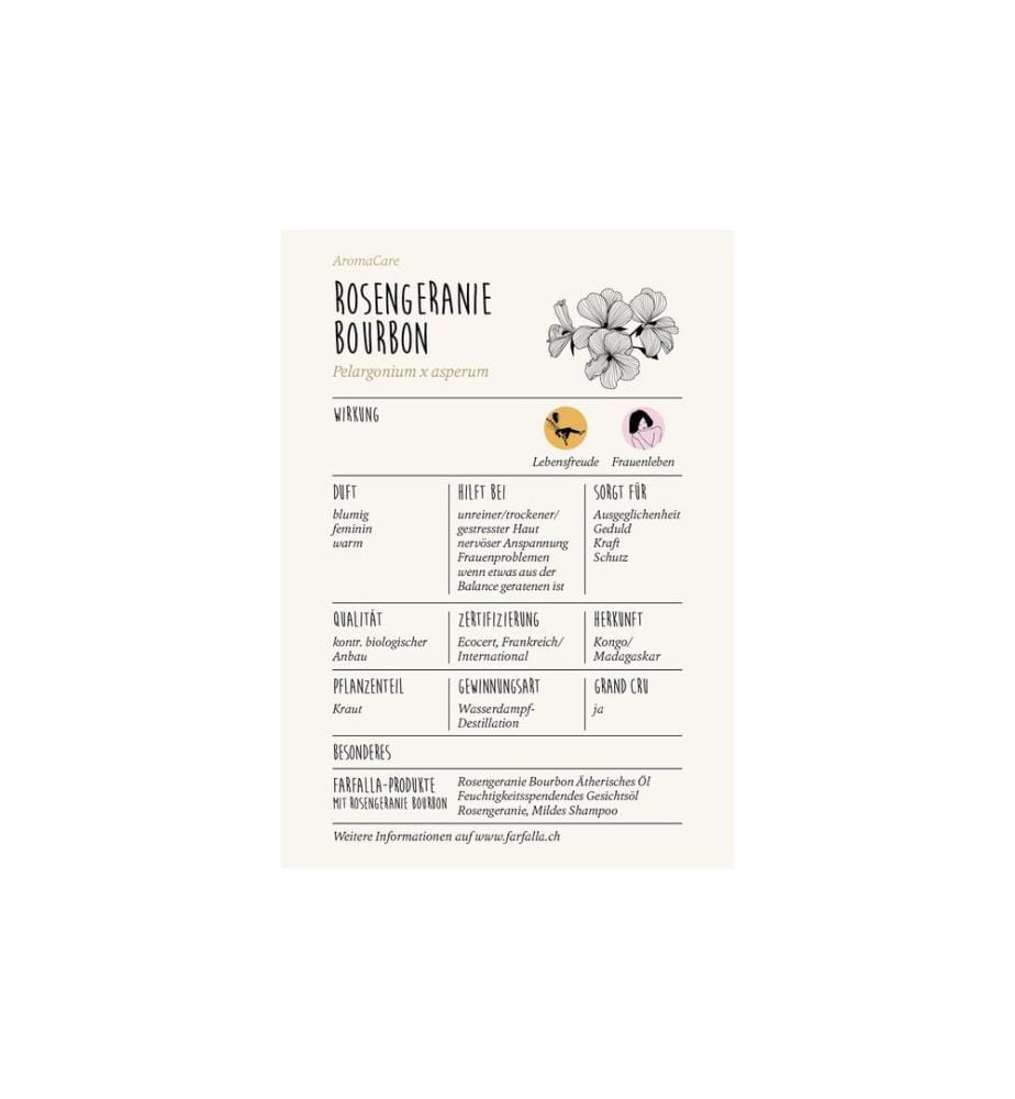 Farfalla - Huile essentielle Géranium rose Bourbon bio 5 ml
