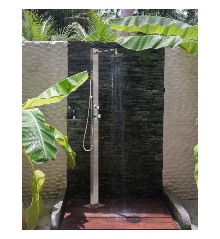 Freistehende Gartendusche OLZAI Silber