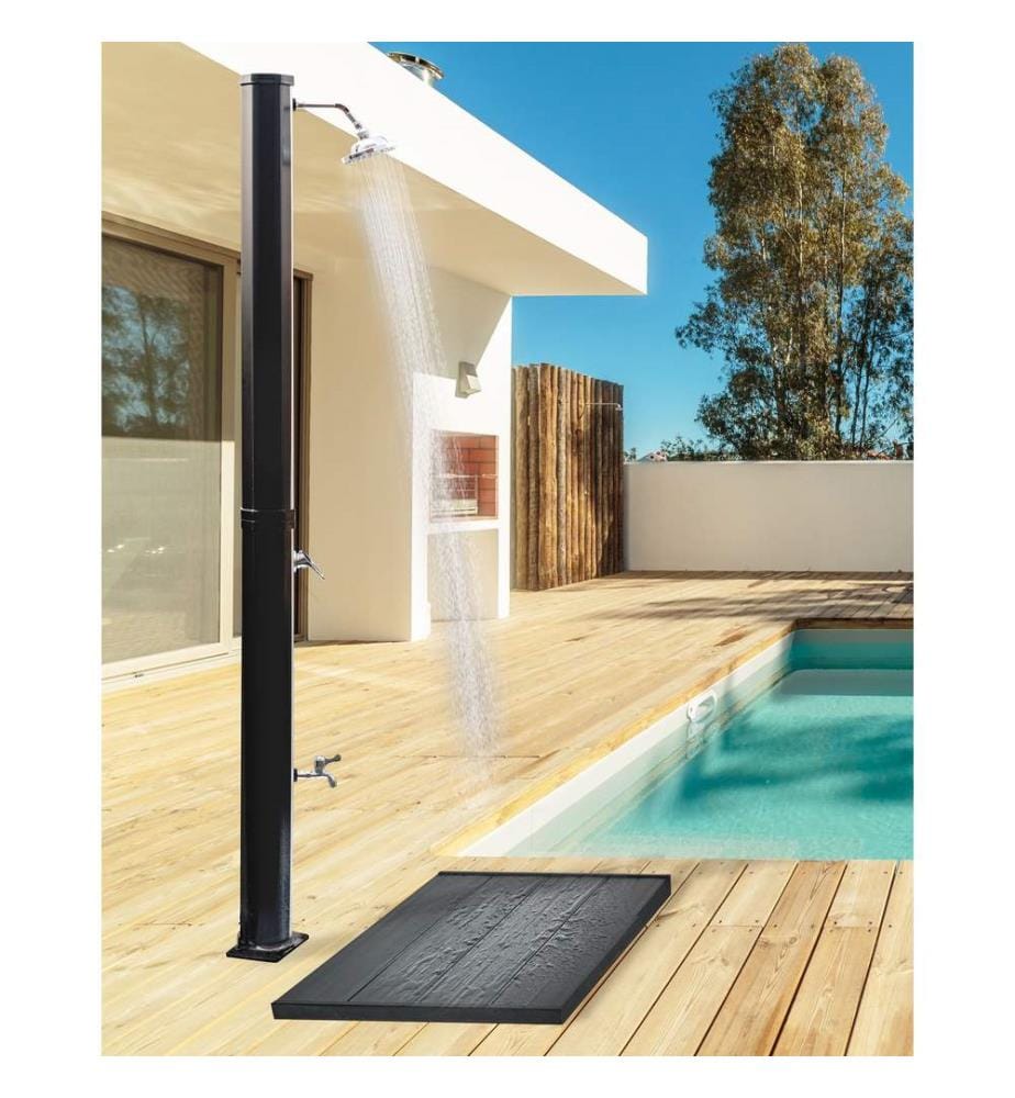 Freistehende solarbetriebene Gartendusche TUXPAM Schwarz