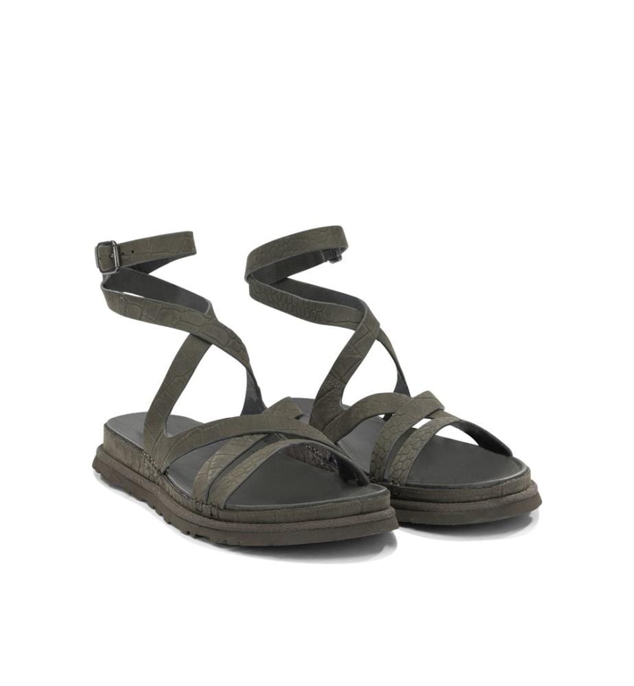 „GoldenGaze“ Flache Sandalen – Grün