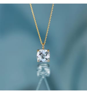 Ciondolo unico in Prasiolite - Oro giallo