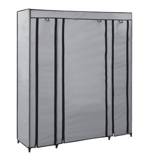Armoire avec compartiments et tiges Gris 150x45x176 cm Tissu