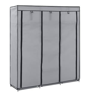 Armoire avec compartiments et barres Gris 150x45x175 cm Tissu