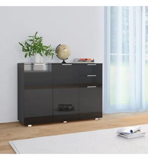 Sideboard Hochglanz-Schwarz 107x35x80,5 cm