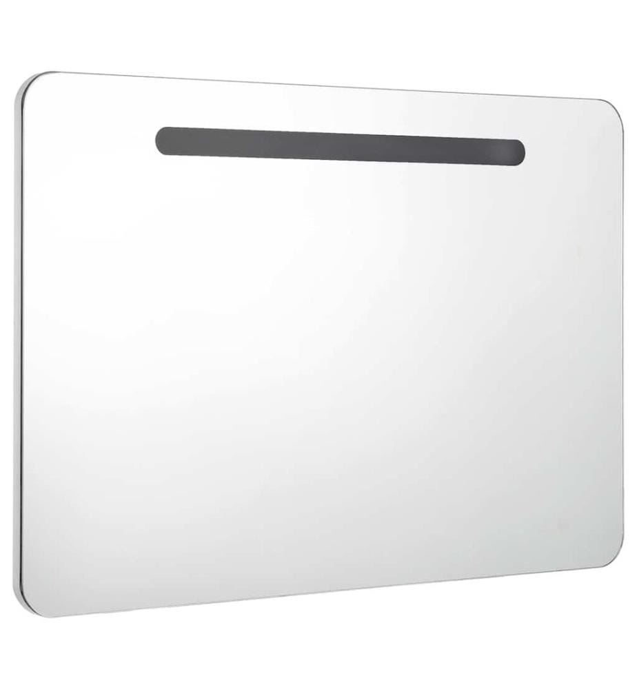 Armoire de salle de bain à miroir LED 80x9,5x55 cm