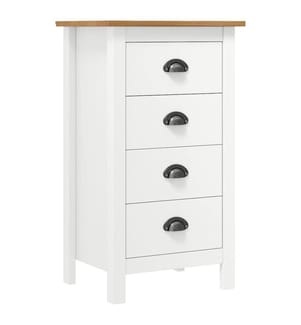 Sideboard Hill Weiss 46x35x80 cm Massivholz Kiefer