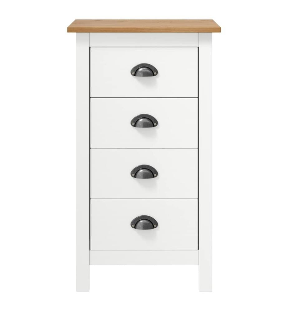 Buffet Hill Blanc 46x35x80 cm Bois de pin solide