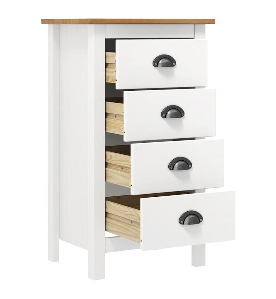 Buffet Hill Blanc 46x35x80 cm Bois de pin solide