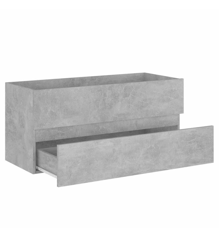 Waschbeckenunterschrank Einbaubecken Betongrau Holzwerkstoff