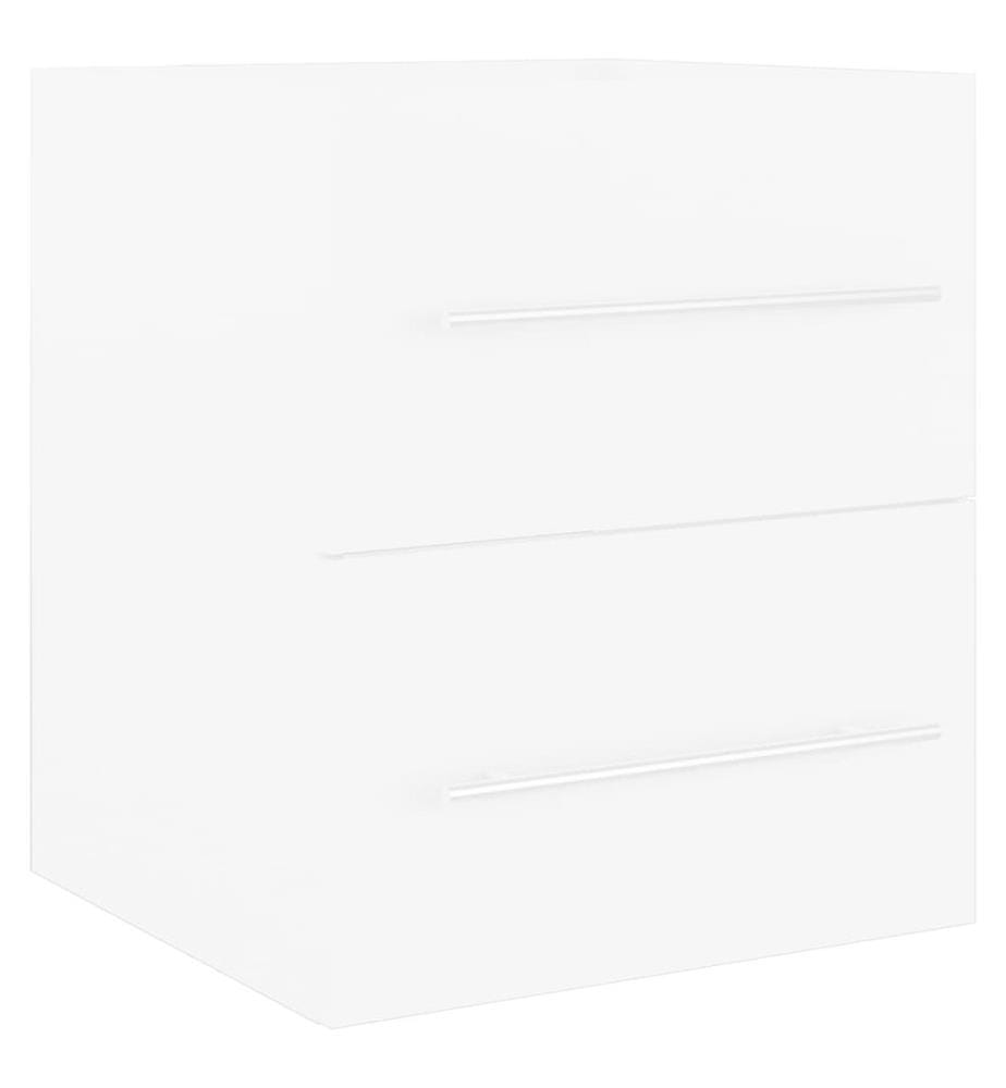 Armoire d'évier avec lavabo intégré Blanc Aggloméré