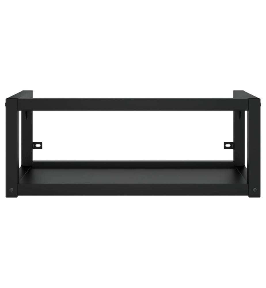 Badezimmer-Waschtischgestell mit Waschbecken Schwarz Eisen