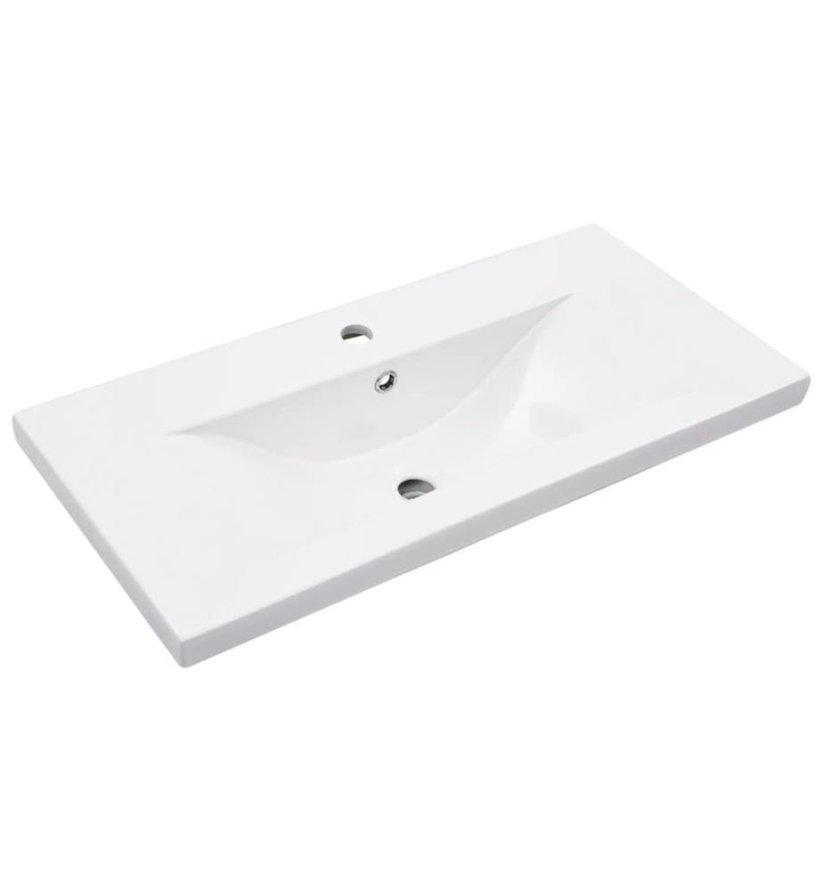Badezimmer-Waschtischgestell mit Waschbecken Schwarz Eisen