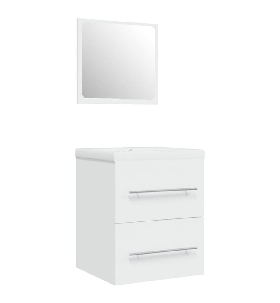 Meuble lavabo avec bassin intégré Blanc Bois d'ingénierie