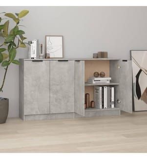Sideboards 2 Stk. Betongrau 60x30x70 cm Holzwerkstoff