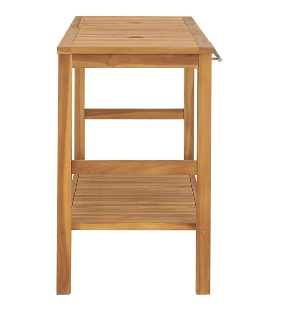 Meuble de salle de bain Bois de teck solide 132x45x75 cm