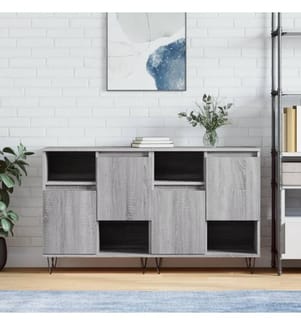 Sideboards 2 Stk. Grau Sonoma Holzwerkstoff