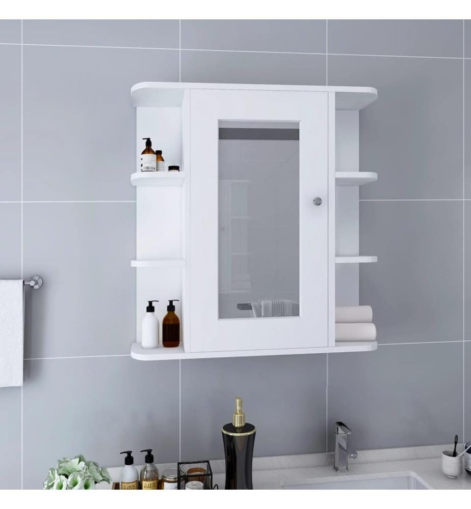 Bad-Spiegelschrank Weiss 66x17x63 cm MDF