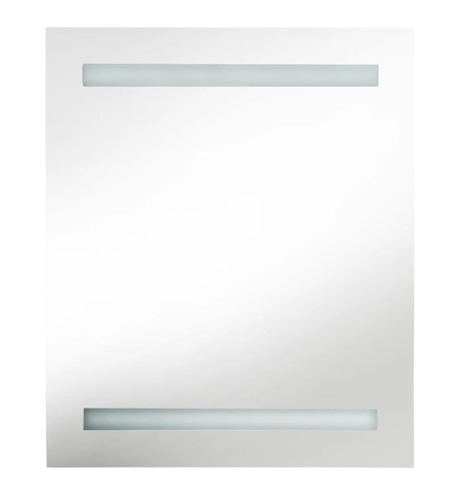 Armoire de salle de bain à miroir LED Gris béton 50x14x60 cm