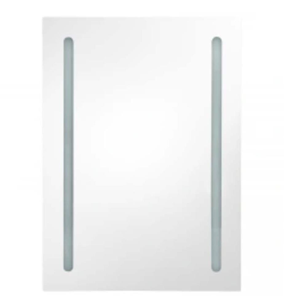 Armoire de salle de bain à miroir LED blanc et chêne 50x13x70cm