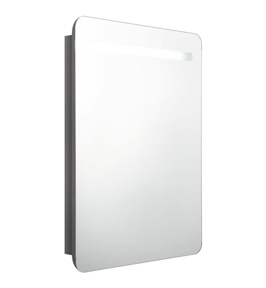LED-Bad-Spiegelschrank Glänzendes Grau 60x11x80 cm
