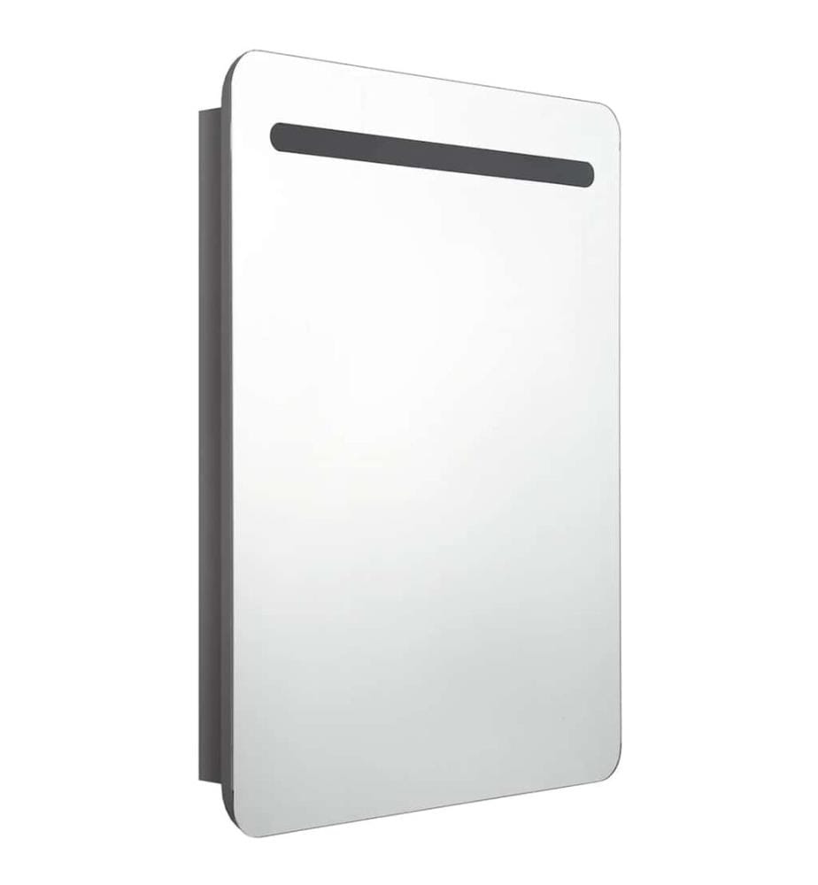 LED-Bad-Spiegelschrank Glänzendes Grau 60x11x80 cm
