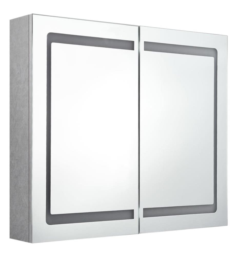 LED-Spiegelschrank fürs Bad Betongrau 80x12x68 cm