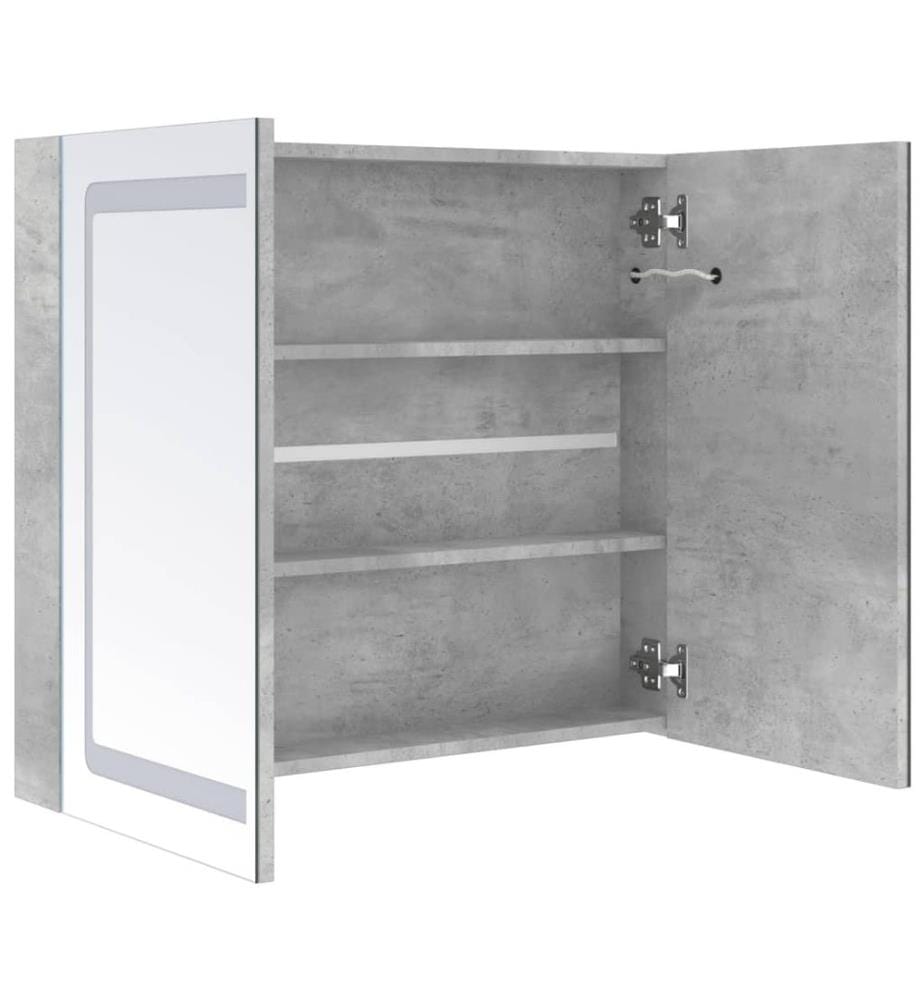 LED-Spiegelschrank fürs Bad Betongrau 80x12x68 cm