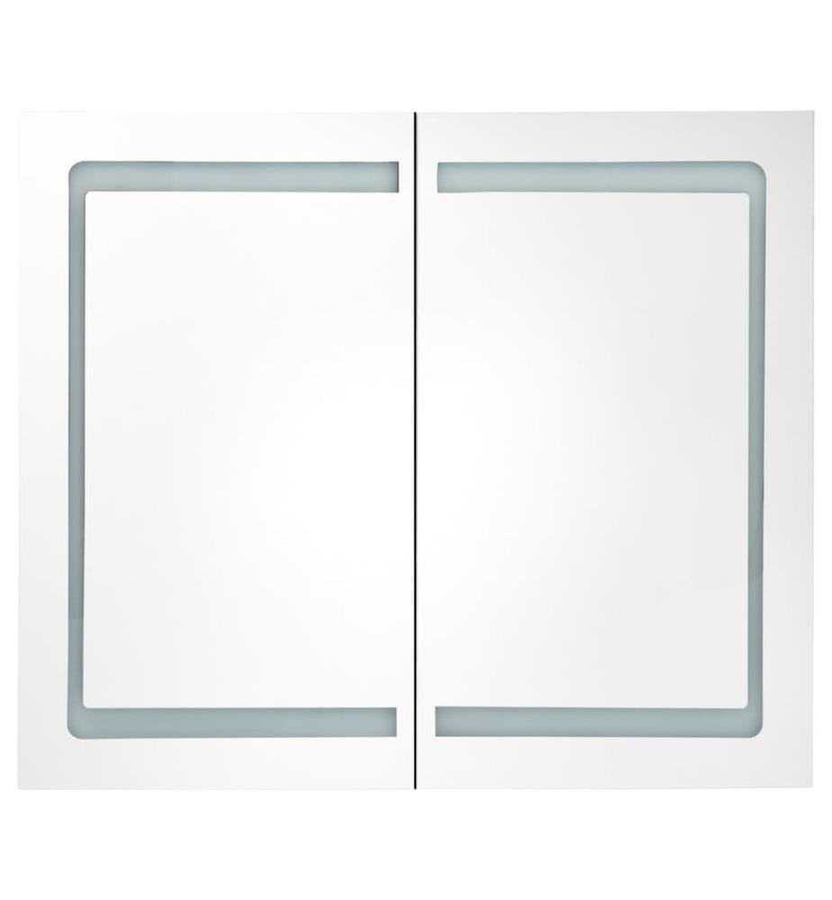 LED-Spiegelschrank fürs Bad Glänzend Schwarz 80x12x68 cm