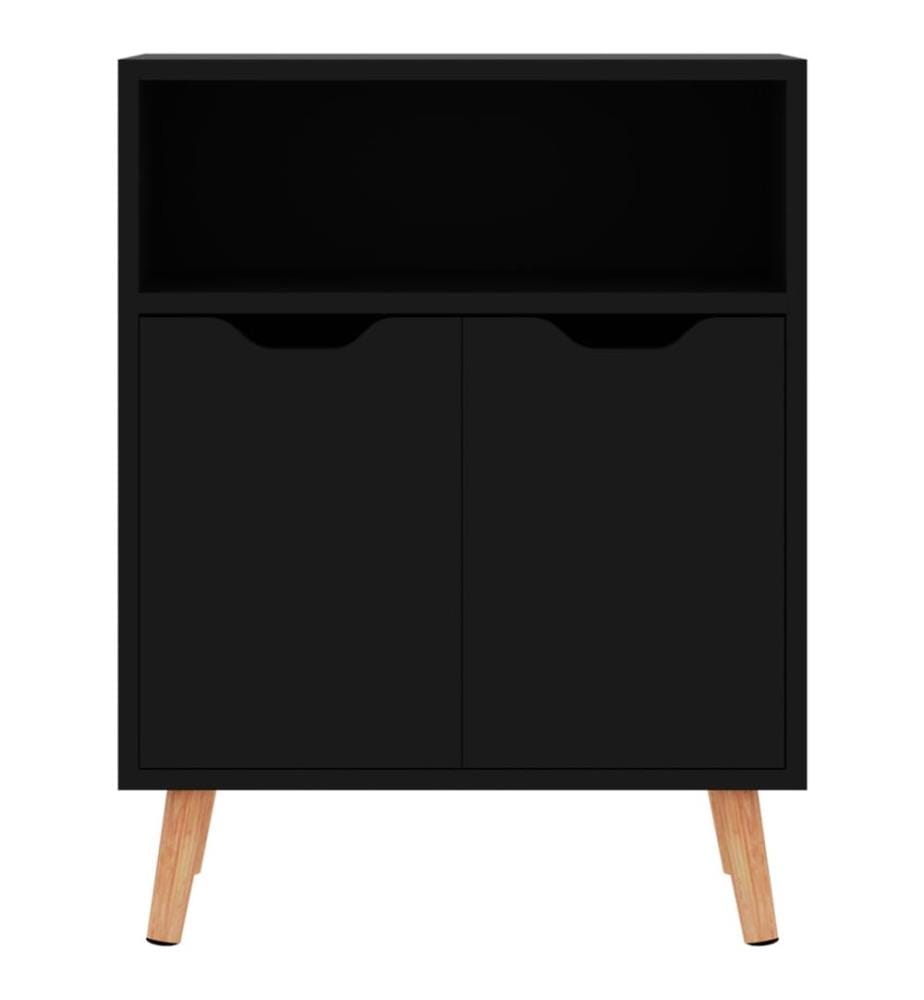 Buffet noir brillant 60x30x72 cm bois d'ingénierie