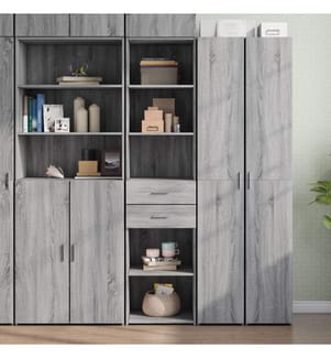 Highboard Grau Sonoma 45x42,5x185 cm Holzwerkstoff