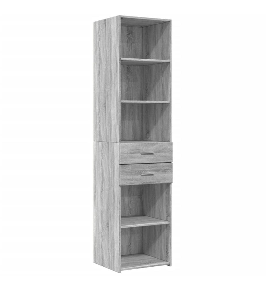 Buffet haut sonoma gris 45x42,5x185 cm bois d'ingénierie
