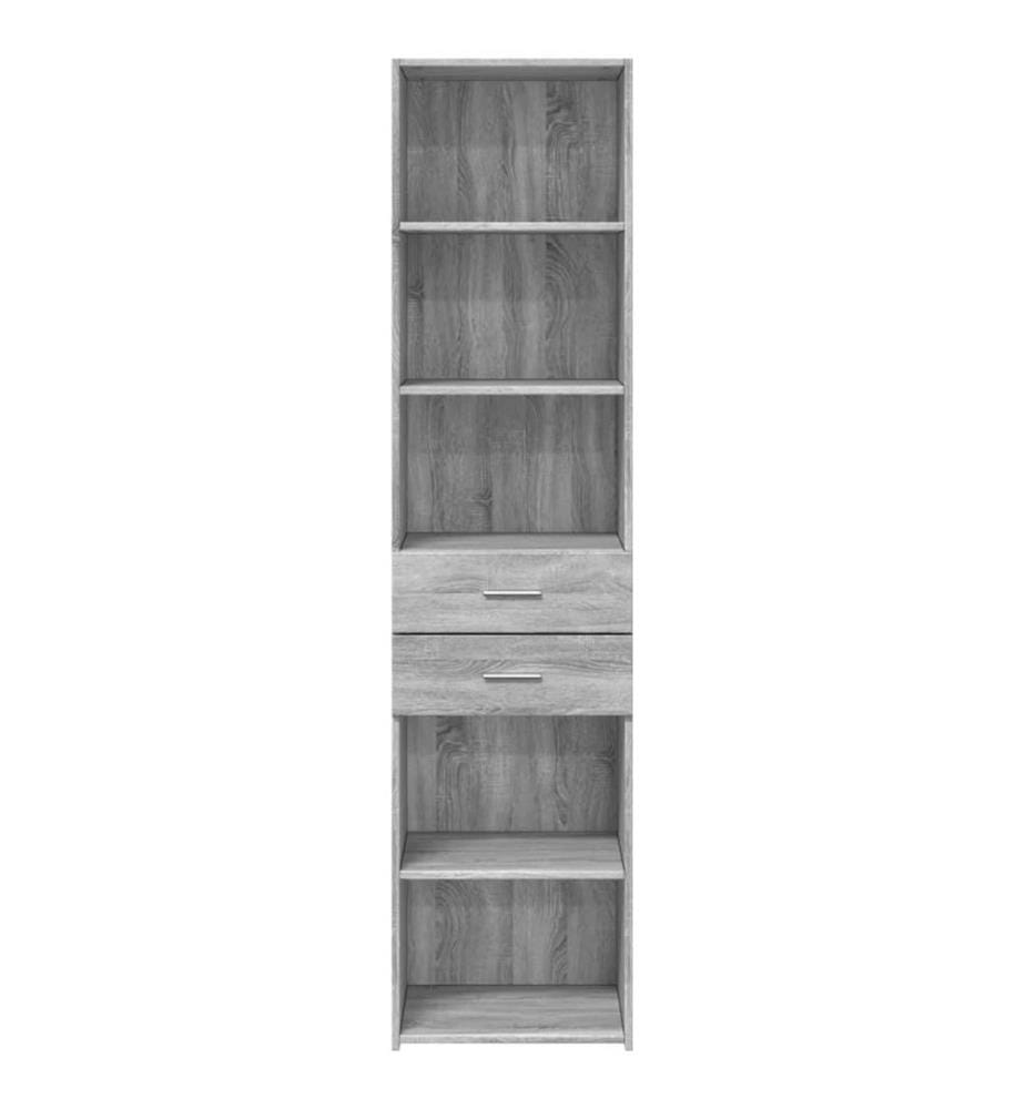 Buffet haut sonoma gris 45x42,5x185 cm bois d'ingénierie