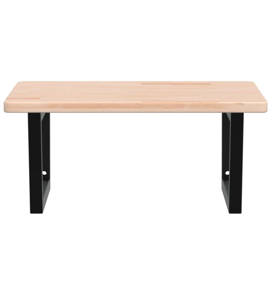 Waschtischplatte mit Halterung Stahl und Massivholz Eiche