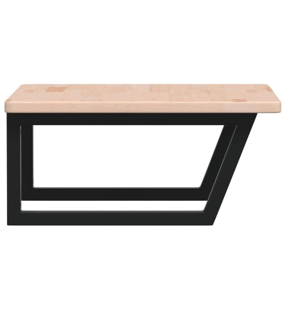Waschtischplatte mit Halterung Stahl und Massivholz Eiche