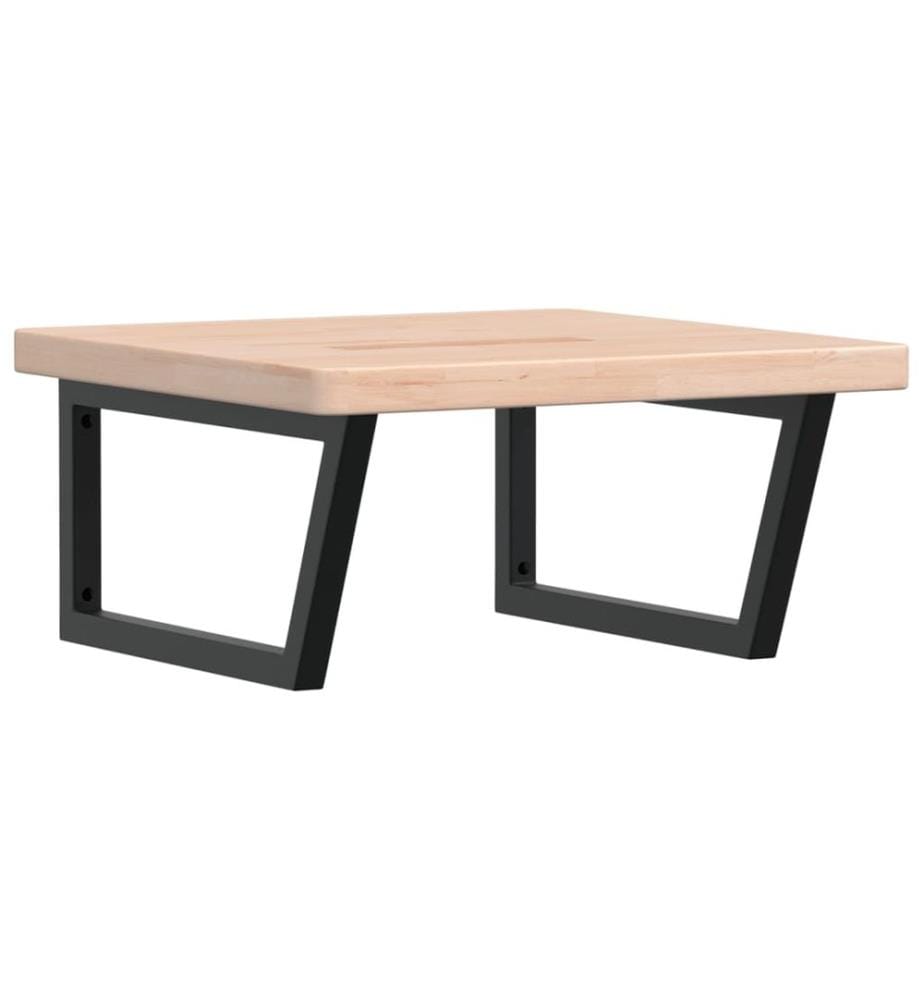 Waschtischplatte mit Halterung Stahl und Massivholz Eiche