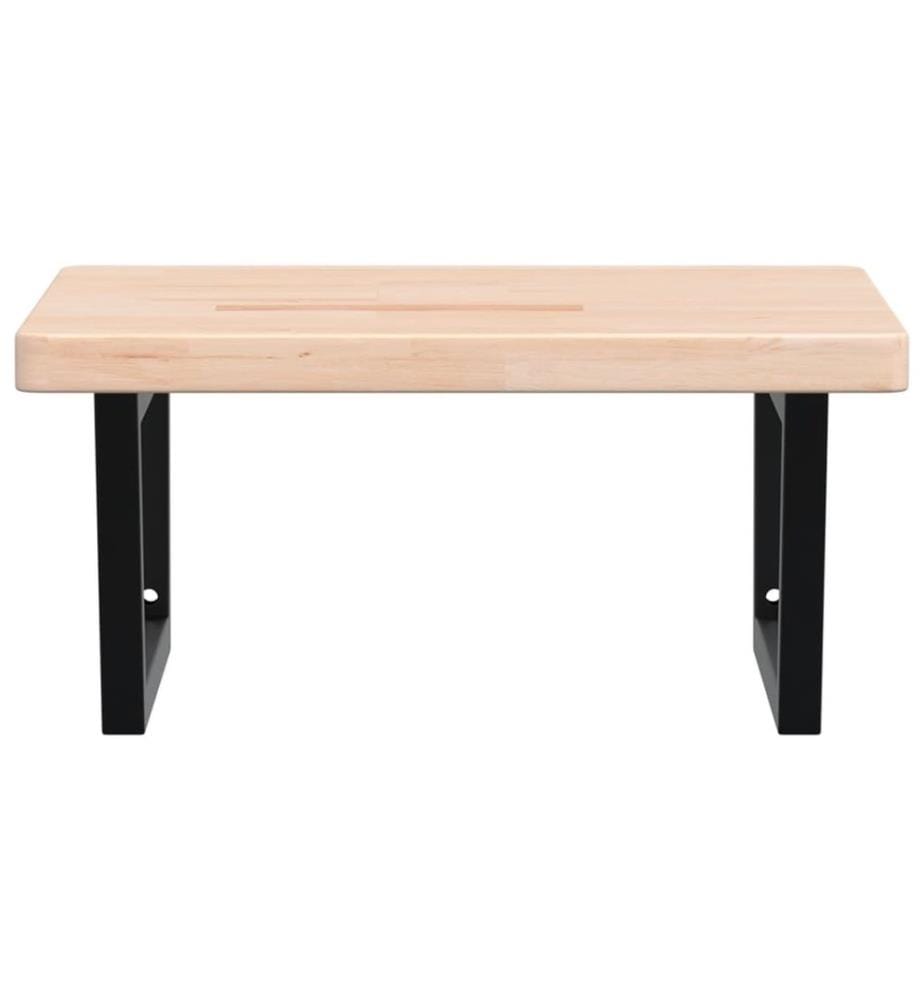 Waschtischplatte mit Halterung Stahl und Massivholz Eiche