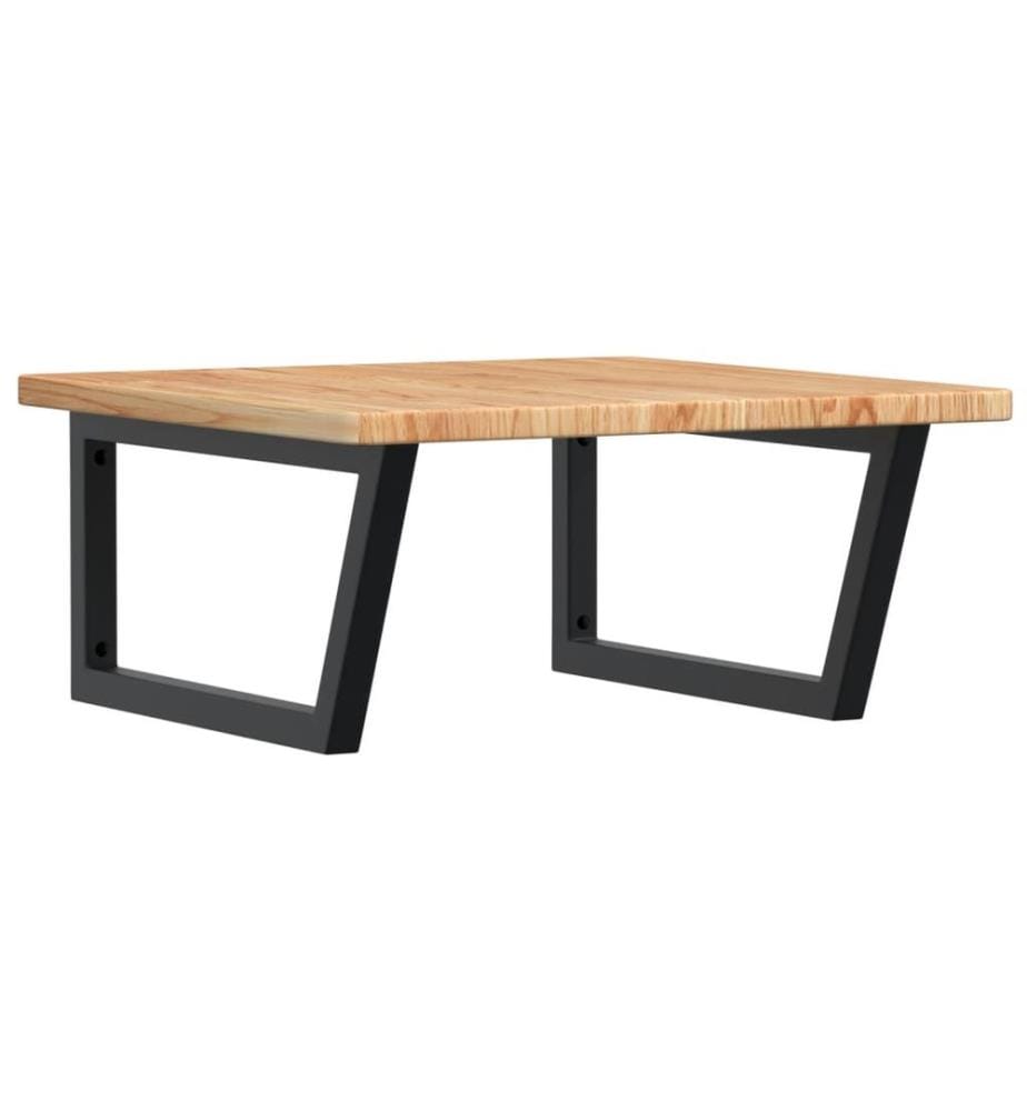 Waschtischplatte mit Halterung Stahl und Massivholz Eiche