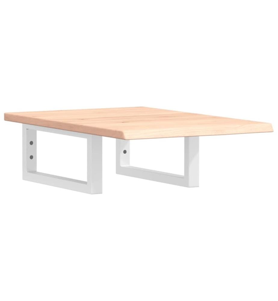 Waschtischplatte mit Halterung Stahl und Massivholz Eiche