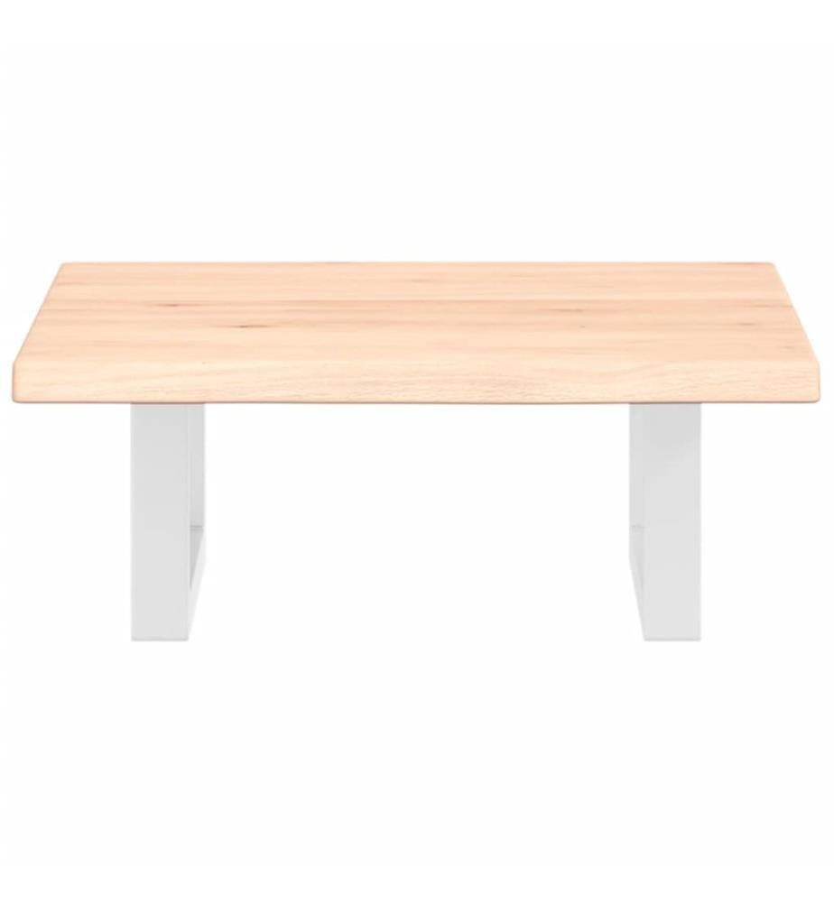 Waschtischplatte mit Halterung Stahl und Massivholz Eiche