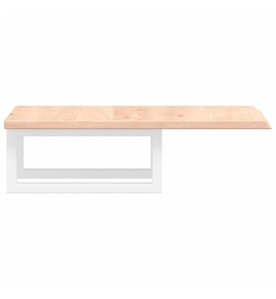 Waschtischplatte mit Halterung Stahl und Massivholz Eiche