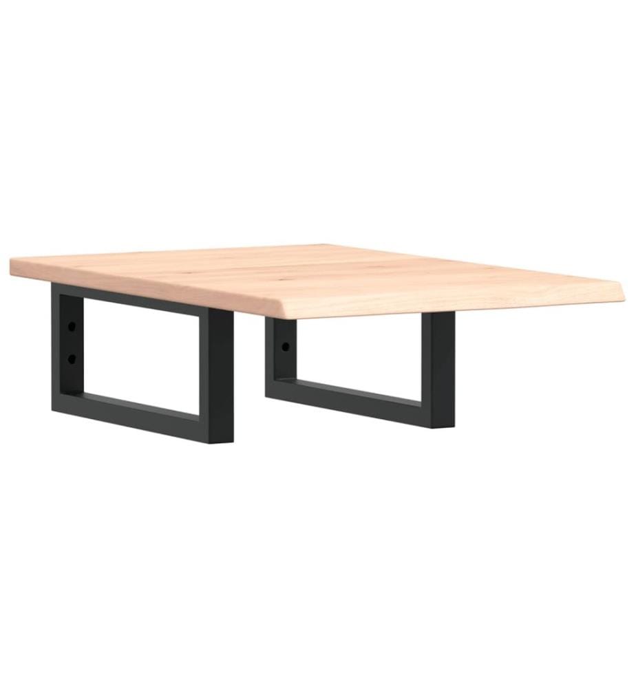 Waschtischplatte mit Halterung Stahl und Massivholz Eiche