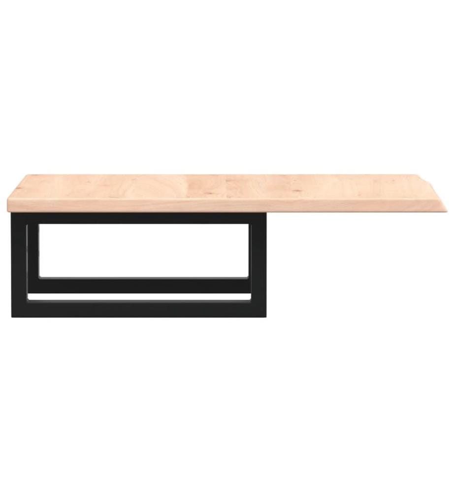 Waschtischplatte mit Halterung Stahl und Massivholz Eiche