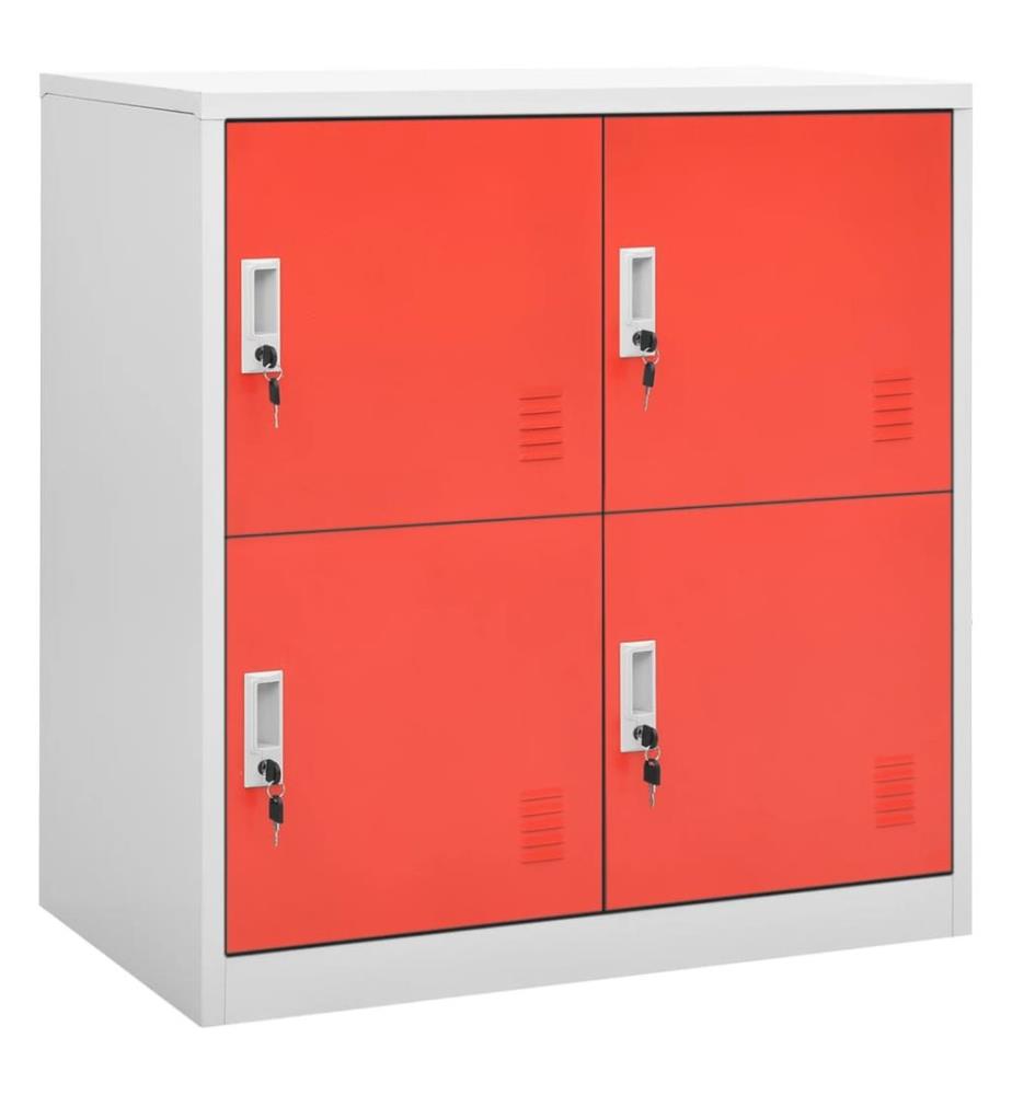 Schliessfachschrank Hellgrau und Rot 90x45x92,5 cm Stahl