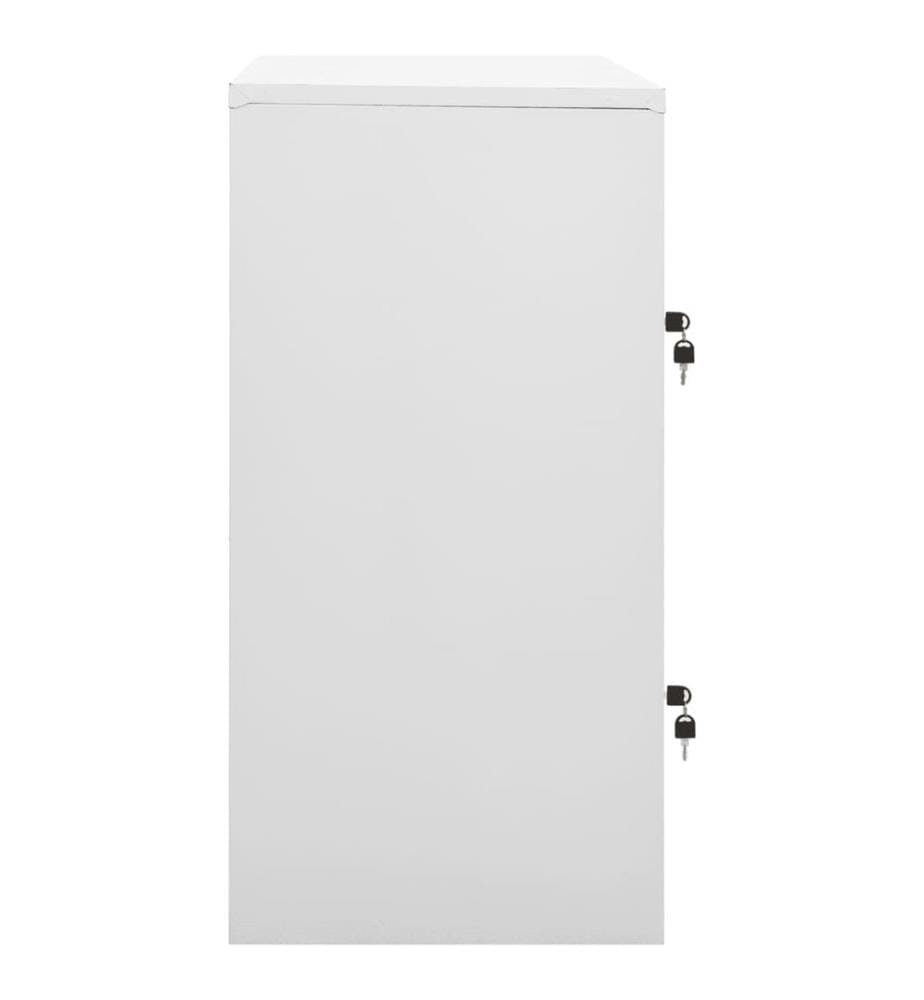 Schliessfachschrank Hellgrau und Rot 90x45x92,5 cm Stahl