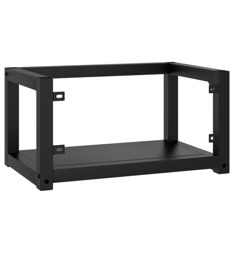 Badezimmer Wand-Waschtischgestell Schwarz 59x38x31 cm Eisen