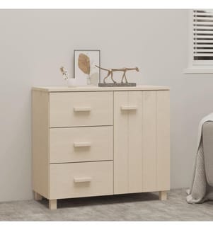 Buffet HAMAR Marron miel 90x40x80 cm Bois massif de pin